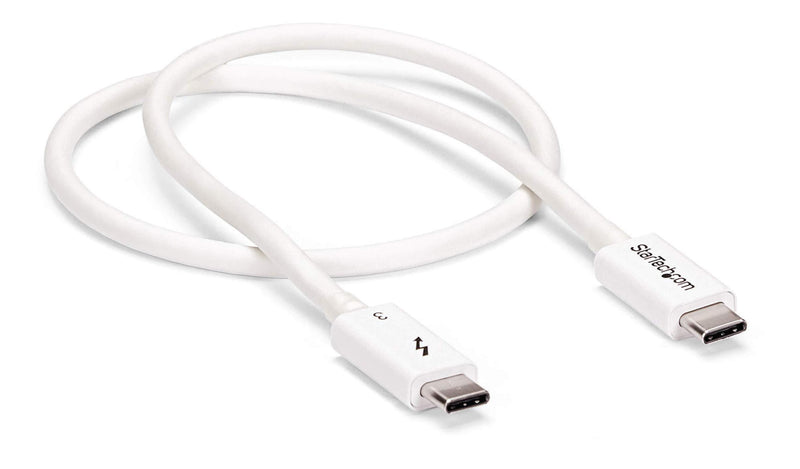 StarTech.com 40Gbps Thunderbolt 3 Cable - 1.6ft/0.5m - White - 5k 60Hz/4k 60Hz - Certified TB3 USB-C Charger Cord w/ 100W Power Delivery (TBLT34MM50CW) 1.5ft 40Gbps | White
