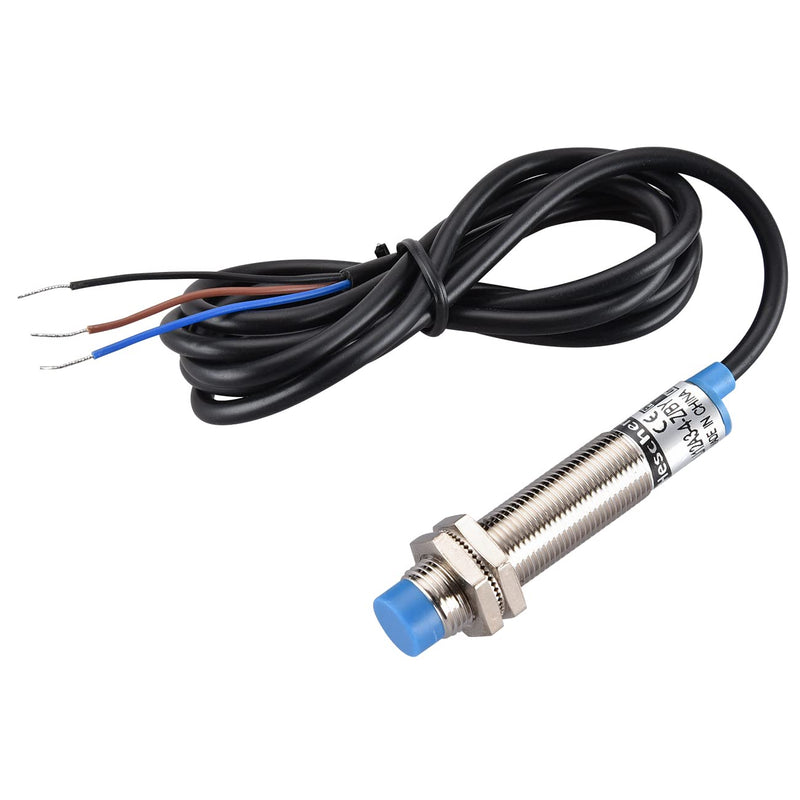 Heschen M12 Inductive Proximity Sensor Switch Non-Shield Type LJ12A3-4-Z/BY Detector 4mm 10-30VDC 200mA PNP Normally Open(NO) 3 Wire