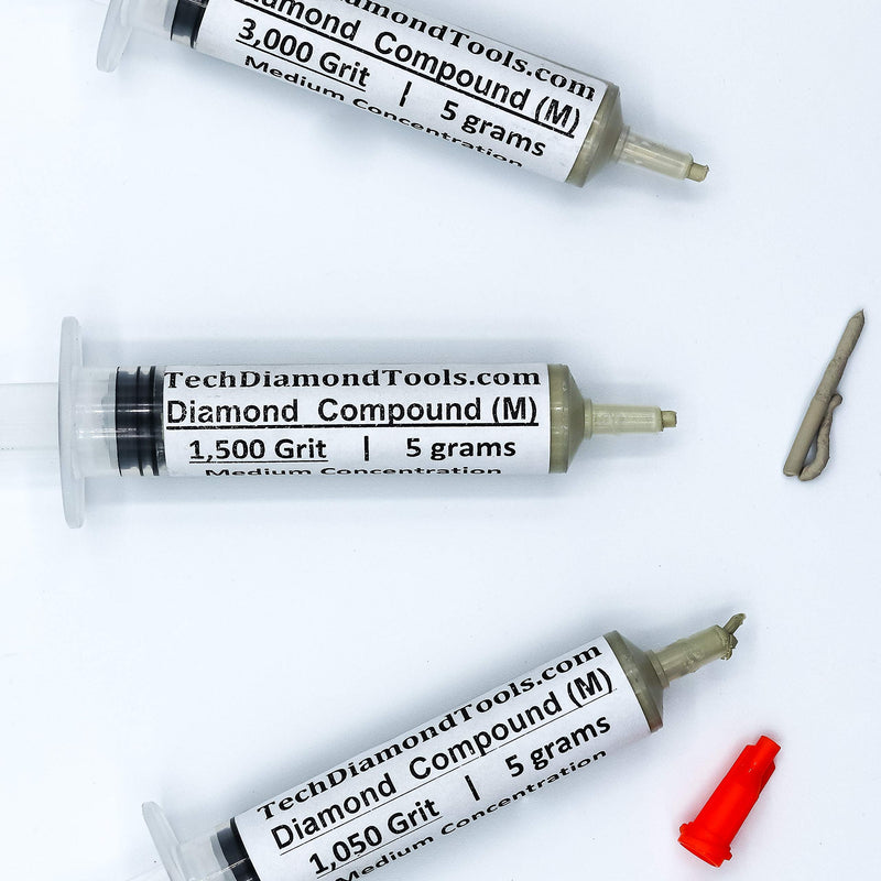TechDiamondTools Kit of 3 Diamond Polishing Compound Polishing Paste 1050 1500 3000 Grit for Marble Glass Metal Rock Jewelry Resin Silver Gemstone with 25% of Diamond Powder USA Made 3000 1500 1050 grit