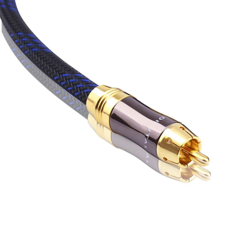 KUYIOHIFI Dual Shielded (OD 8.0mm) RCA Male to RCA Male subwoofer Cable (2 Feet) 2 Feet