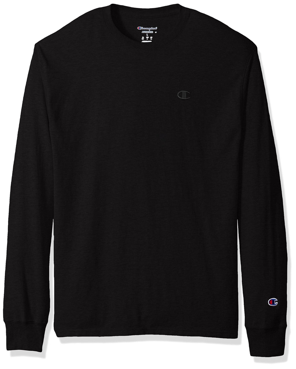 Champion Men's Classic Jersey Long-Sleeve Tee Small Black