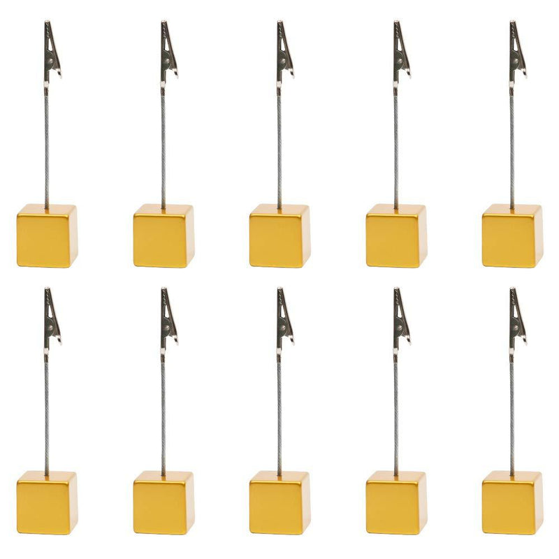 senover 10pcs Table Number Holder Name Place Card Holder Memo Clip Holder Stand Note Holder Pictures Card Paper Menu Clip (Gold) Gold