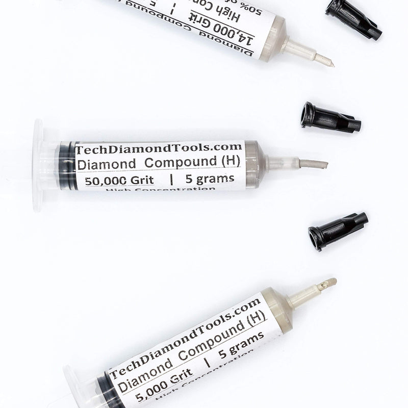 TechDiamondTools Kit of 3 Diamond Polishing Compound Polishing Paste 5000 14000 50000 Grit for Marble Glass Metal Rock Jewelry Resin Silver Gemstone with High Concentration of Diamond Powder USA Made 50000 14000 5000 grit