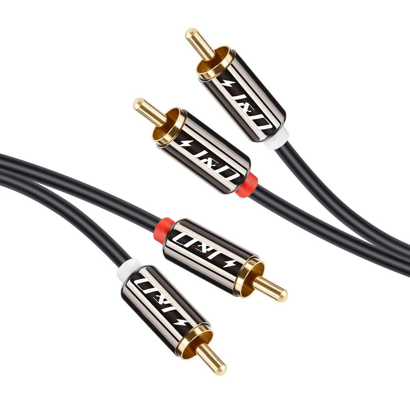 J&D RCA Cable, Gold-Plated 2RCA Male to 2RCA Male Copper Shell Stereo Audio Cable, RCA Audio Cables, 3 Feet 3Feet
