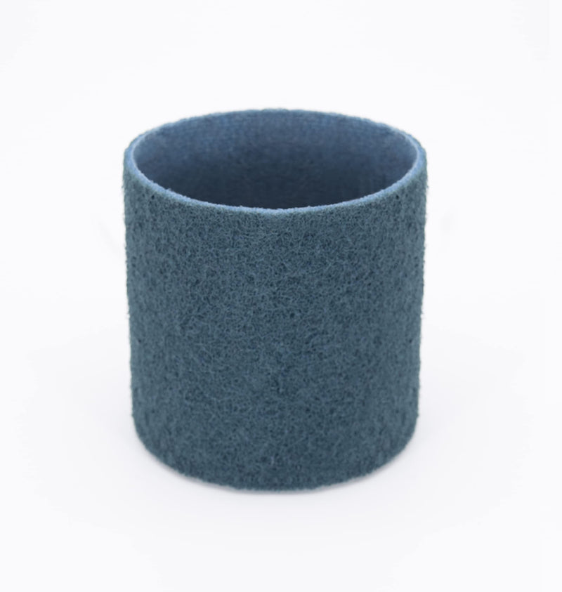 CS Unitec | PTX Fine Fleece Nonwoven Sleeve | Abrasive Grit Torque Grinder Tool Attachment for Scratch Removal| 3-1/2" Diameter x 4" Wide, Blue, (Pack of 4)