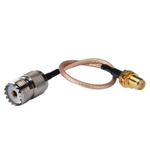 Saide Electronic Handheld Antenna Cable Adapter for UHF Base and Mobile Antennas - SMA Female to UHF SO-239 Female Connectors 6''