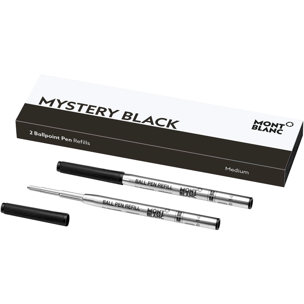 MONTBLANC Ballpoint Pen Refills (M) Mystery Black 116190 – Refill Cartridges with a Medium Tip for MONTBLANC Ball Pens – 2 x Black Ballpoint Refills M