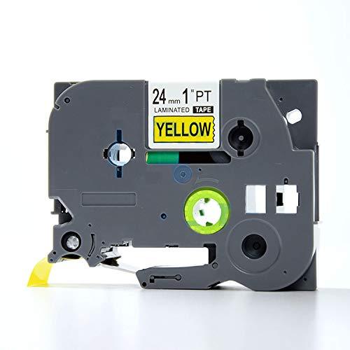 IDIK 1PK Black on Yellow Extra Strength Laminated Label Tape Compatible for Brother P-Touch TZe-S651 TZ S651 Tze S651(24mm x 8m)