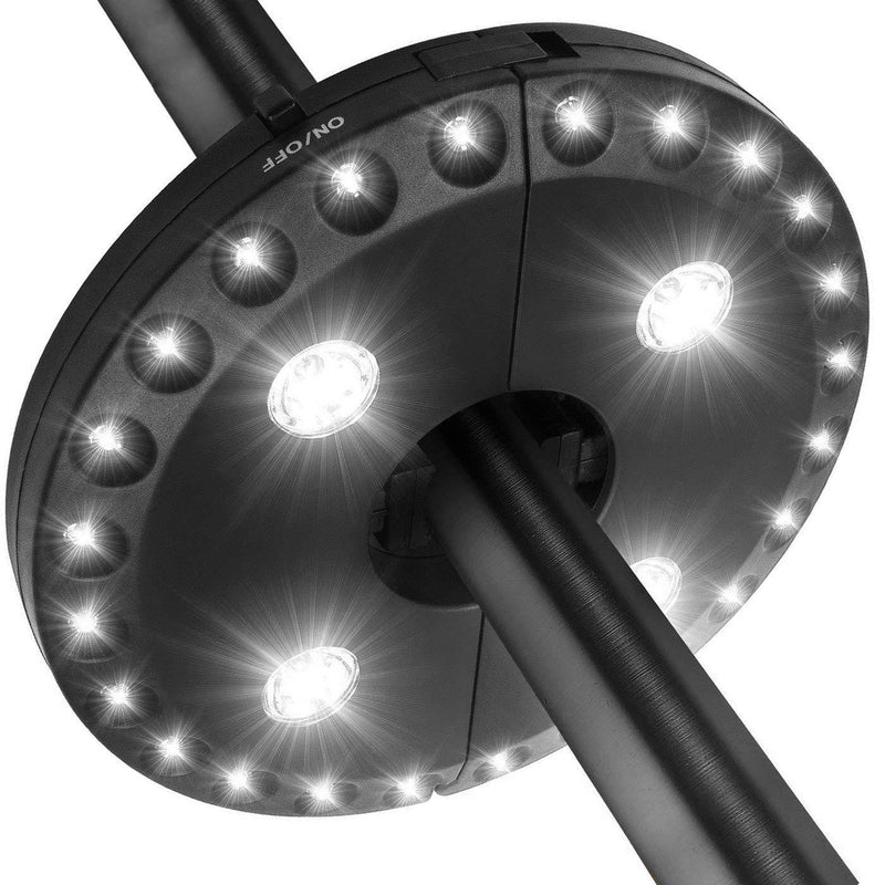 LATME Patio Umbrella Lights Pole Light for Umbrellas,Camping Tents or Outdoor Use 28led-black