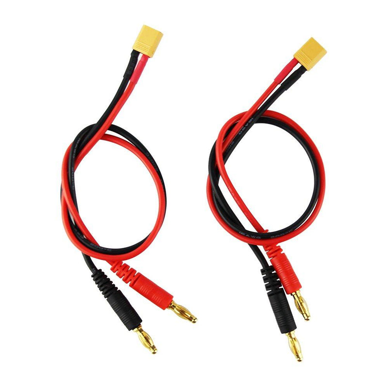 OliYin RC Battery Charge XT30 to 4.0mm Banana Plug 16AWG 30cm 11.8inch Cable Connector for RC Helicopter Quadcopter Lipo Battery(Pack of 2)