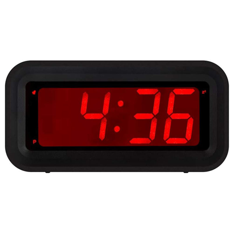 KWANWA Digital Alarm Clock Battery Operated Only with 1.2 Inch Red LED Display, Adjustable Brightness, for Bedroom, Bedside, Desk, Shelf, Travel