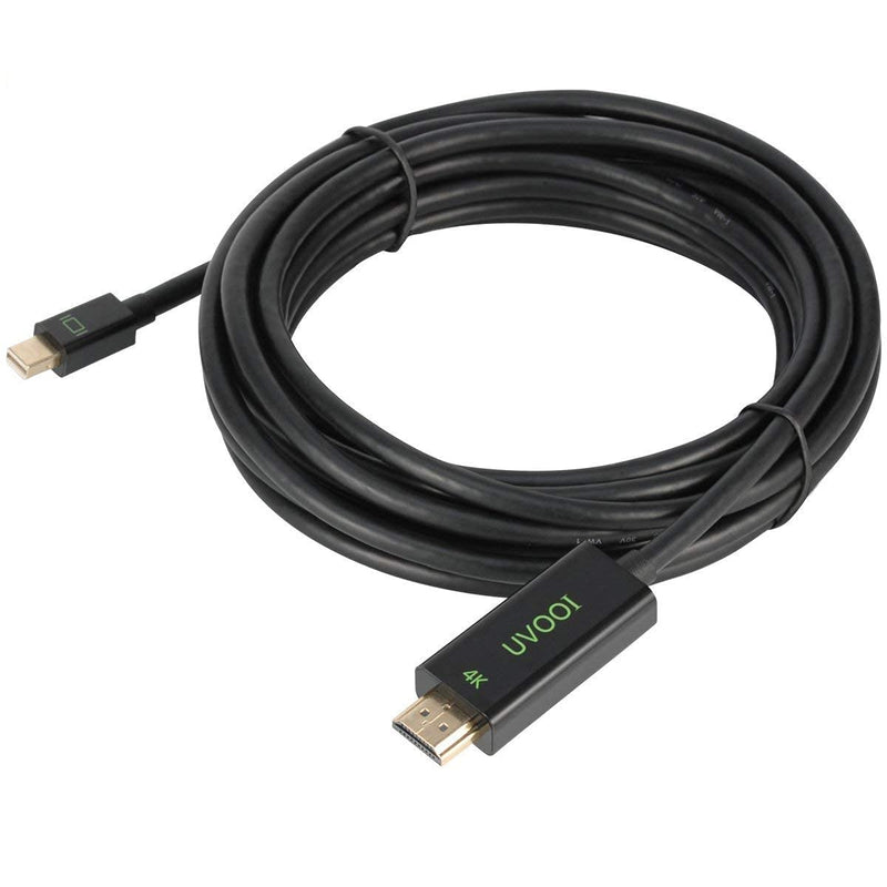Mini DisplayPort to HDMI 2.0 Cable 4K 15 Feet, UVOOI Mini Display Port DP to HDMI Cord for HDTV, Projector, Monitor and Other-Gold Plated