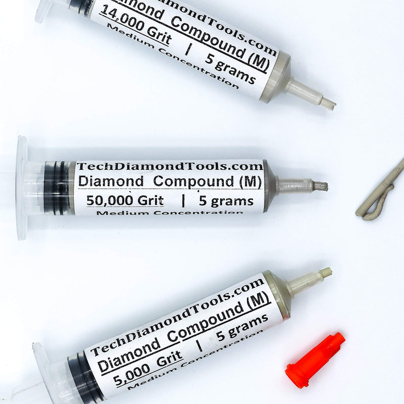 TechDiamondTools Kit of 3 Diamond Polishing Compound Polishing Paste 5000 14000 50000 Grit for Marble Glass Metal Rock Jewelry Resin Silver Gemstone with 25% Diamond Powder USA Made 50000 14000 5000 grit