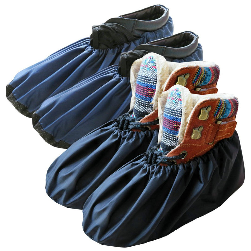 Dearyhome 2 Pairs Washable Reusable Shoe Covers Non Slip Work Boot Covers Shoe Protector for Household Contractors, X large