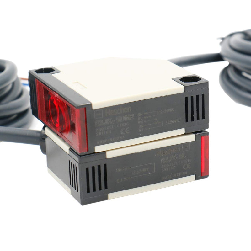 Heschen Photoelectric Sensor Switch E3JK-5DM2-5L DC12-24V Bijection Type Detection Distance 5 Meter