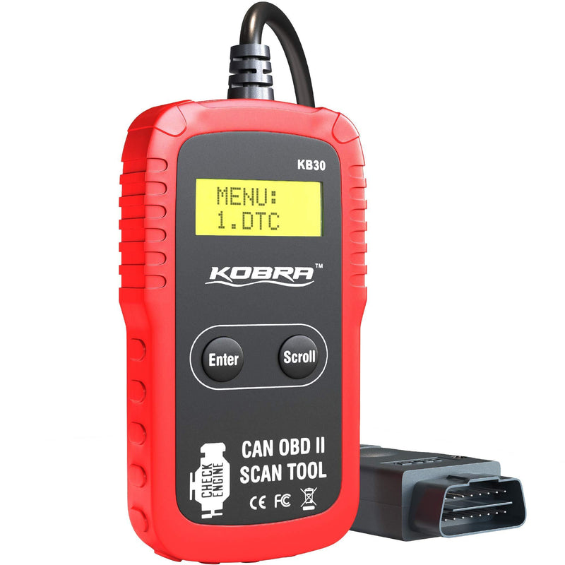 Kobra Newest Version OBD2 Scanner Car Code Reader - Universal Auto OBD Car Diagnostic Tools for All Cars, Automotive Check Engine Readers with Reset (Red and Black) Compact