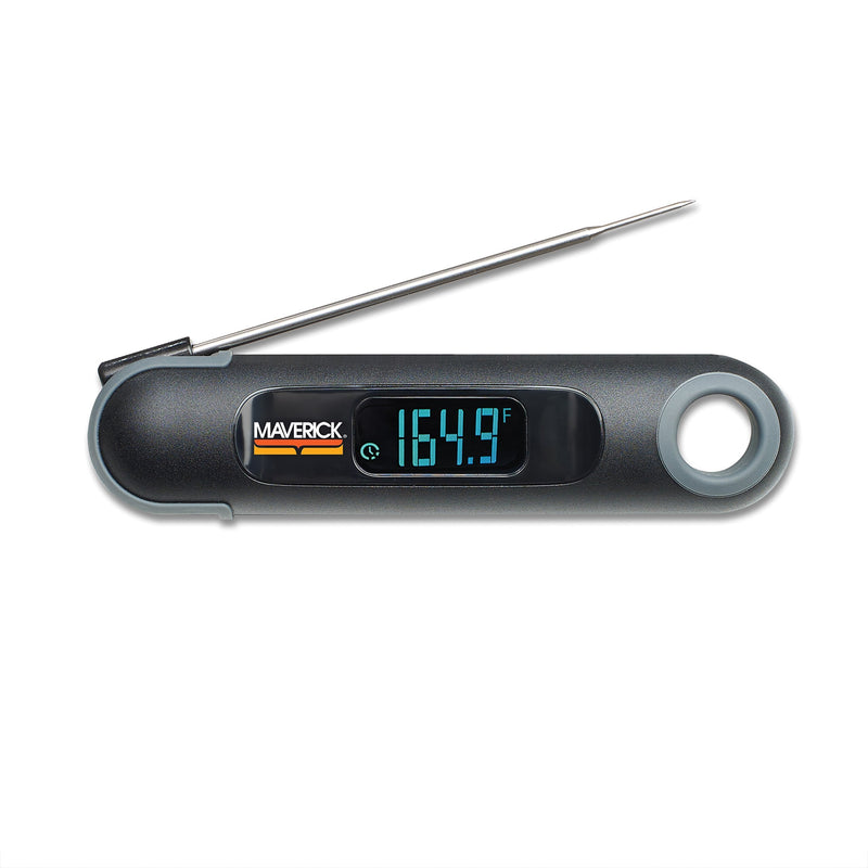 Maverick 2-in-1 Temp and Time Digital Instant Read Cooking Kitchen Grilling Smoker BBQ Probe Meat Thermometer, Black