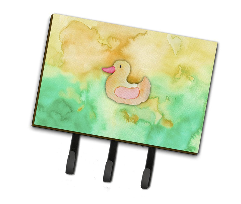 Caroline's Treasures BB7351TH68 Rubber Duckie Watercolor Leash or Key Holder, Triple, Multicolor