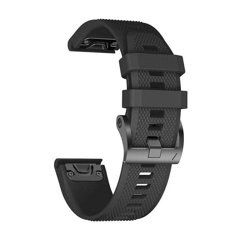 ANCOOL Compatible with Fenix 5 Band Easy Fit 22mm Width Soft Silicone Watch Bands Replacement for Approach S62/Quatix 6/Fenix 5 Plus/Fenix 6/Fenix 6 Pro/Fenix 7 Smartwatch (Black) Black