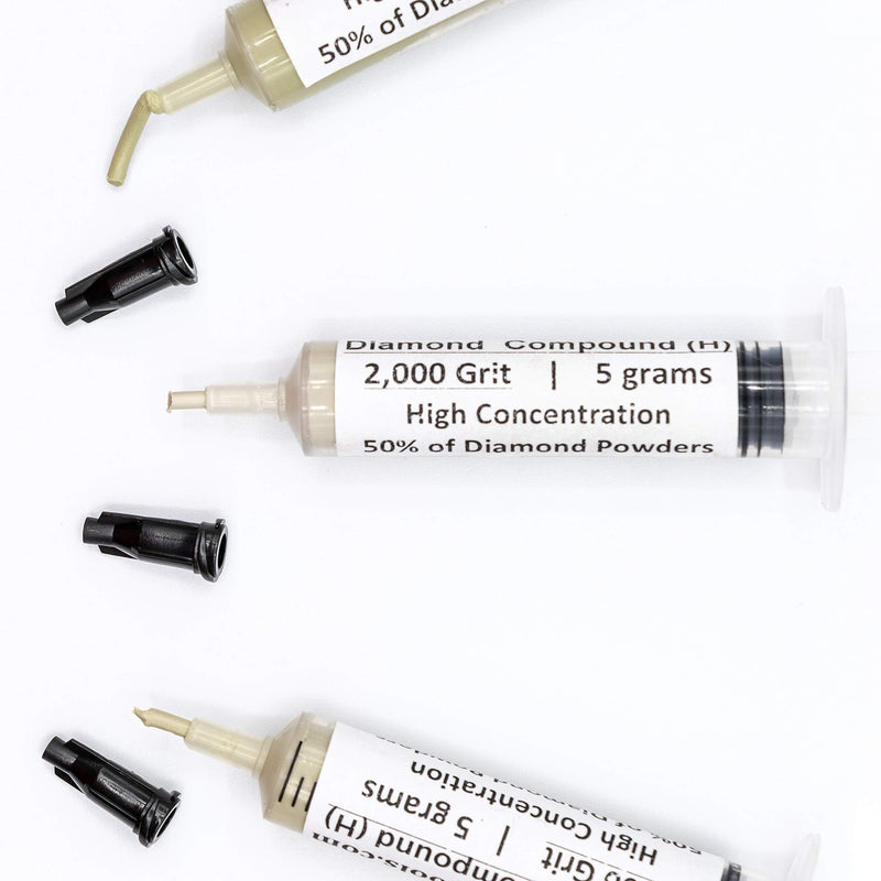 TechDiamondTools Kit of 3 Diamond Lapping Paste Polishing Compound 800 1200 2000 Grit Lapidary Paste for Rock Glass Metal Jewelry Resin Marble with High Concentration of Diamond Powder USA Made 2000 1200 800 grit