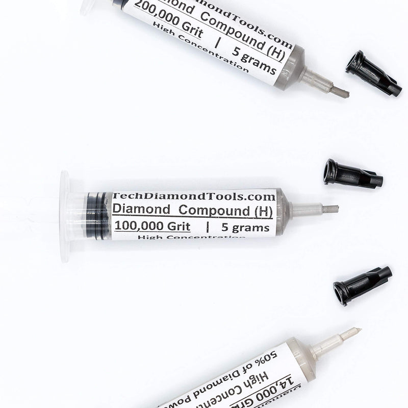 TechDiamondTools Kit of 3 Diamond Polishing Compound Polishing Paste 14000 100000 200000 Grit for Marble Glass Metal Rock Jewelry Resin Silver Gemstone with High Concentration Diamond Powder USA Made 200000 100000 14000 grit