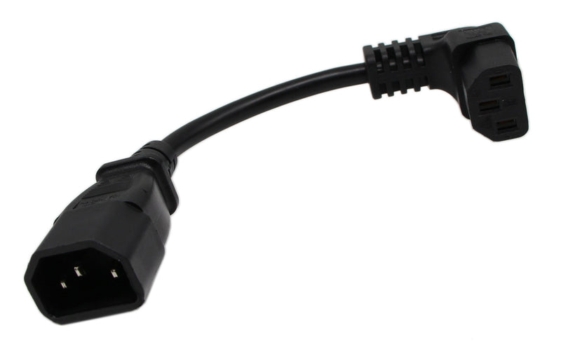 Cerrxian 16cm IEC 320 90 Degree C13 3 Pin Female to C14 3 Pin Male PDU Power Supply Extension Cord for Computer LED HDTV Monitor and Scanner