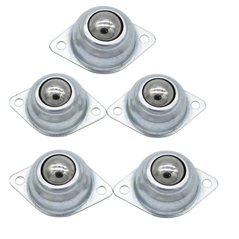 Ball Transfer Units KangTeer 5pcs Screw Mounted Round Ball Bearings Universal Rotation Caster 5/8 Inch 33 lbs Roller Ball Bearings(5pcs)