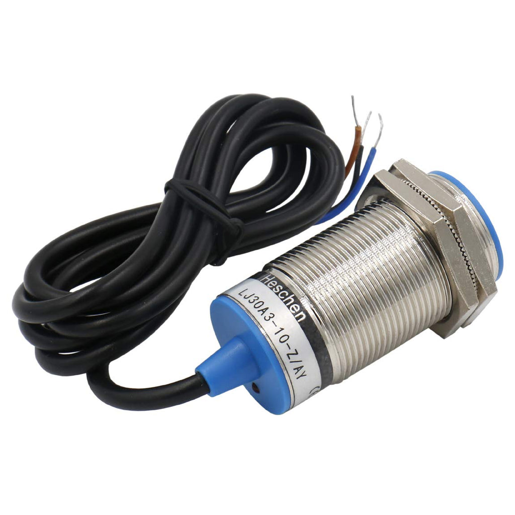 Heschen M30 Inductive Proximity Sensor Switch Shield Type LJ30A3-10-Z/AY Detector 10mm 10-30VDC 200mA PNP Normally Closed(NC) 3 Wire