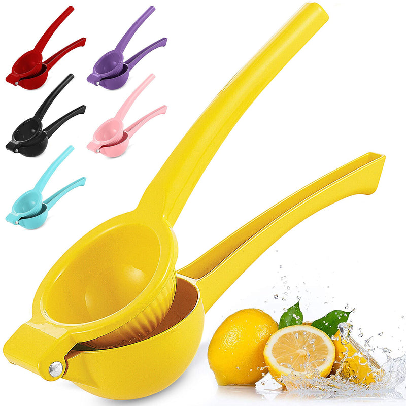 Zulay Premium Quality Metal Lemon Squeezer, Citrus Juicer, Manual Press for Extracting the Most Juice Possible Yellow
