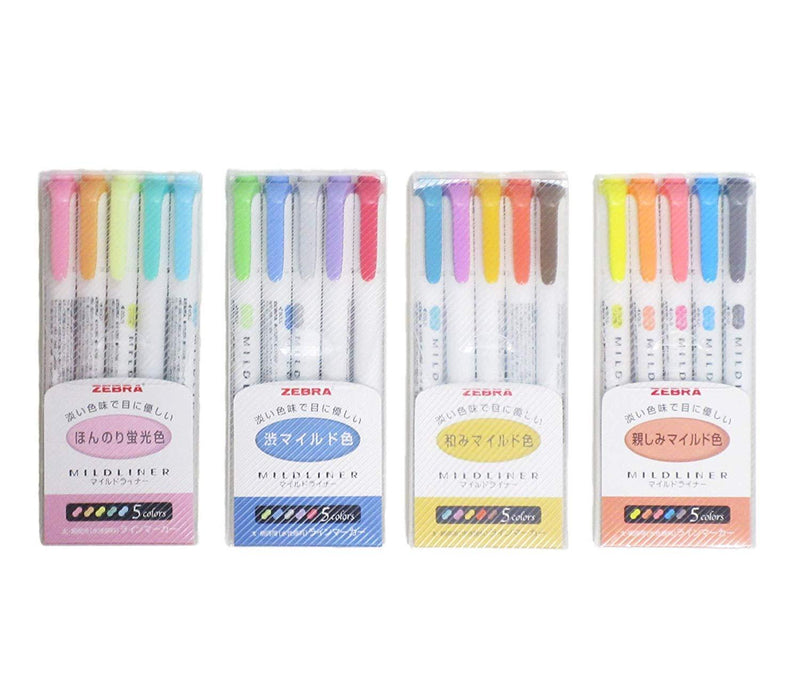 Zebra Mildliner Highlighter Pen Set, 20 Pastel Color Set (Japan Import) Original version