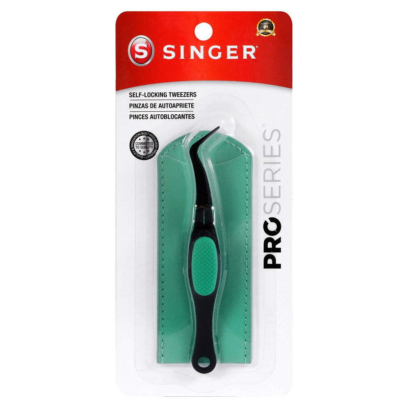 SINGER 50024 ProSeries Self-Locking Tweezer with Storage Sleeve