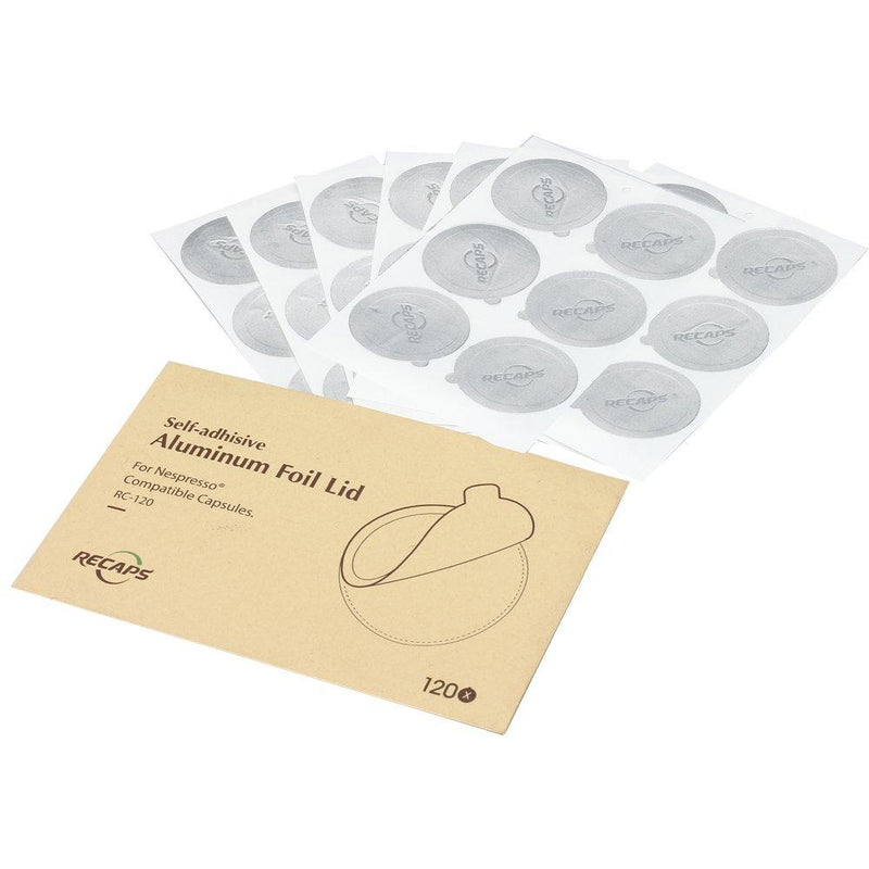 RECAPS Aluminum Espresso Lids Foil Seals Reusable Pods Compatible with Nespresso Original Line (Lids 240 Pcs Only) 37mm in Diameter