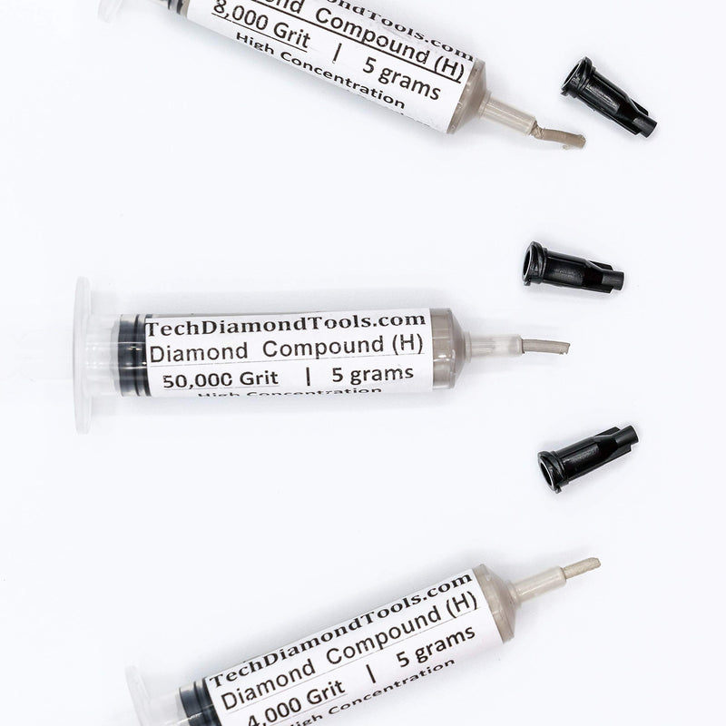 TechDiamondTools Kit of 3 Diamond Polishing Compound Polishing Paste 4000 8000 50000 Grit for Marble Glass Metal Rock Jewelry Resin Silver Gemstone with High Concentration of Diamond Powder USA Made 50000 8000 4000 grit