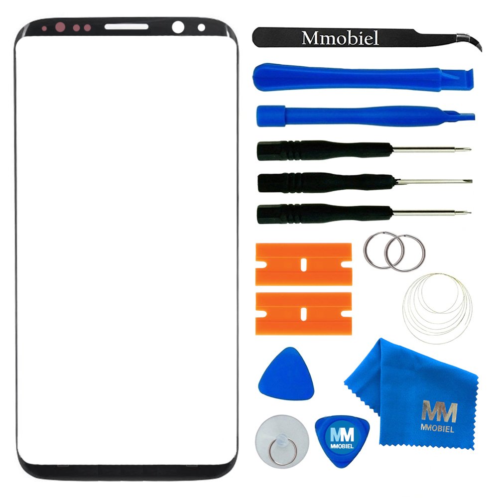 MMOBIEL Front Glass Repair Kit Compatible with Samsung Galaxy S8-5.8 inch 2017 - Lens Screen Replacement Repair Kit - Incl. Toolkit - Black