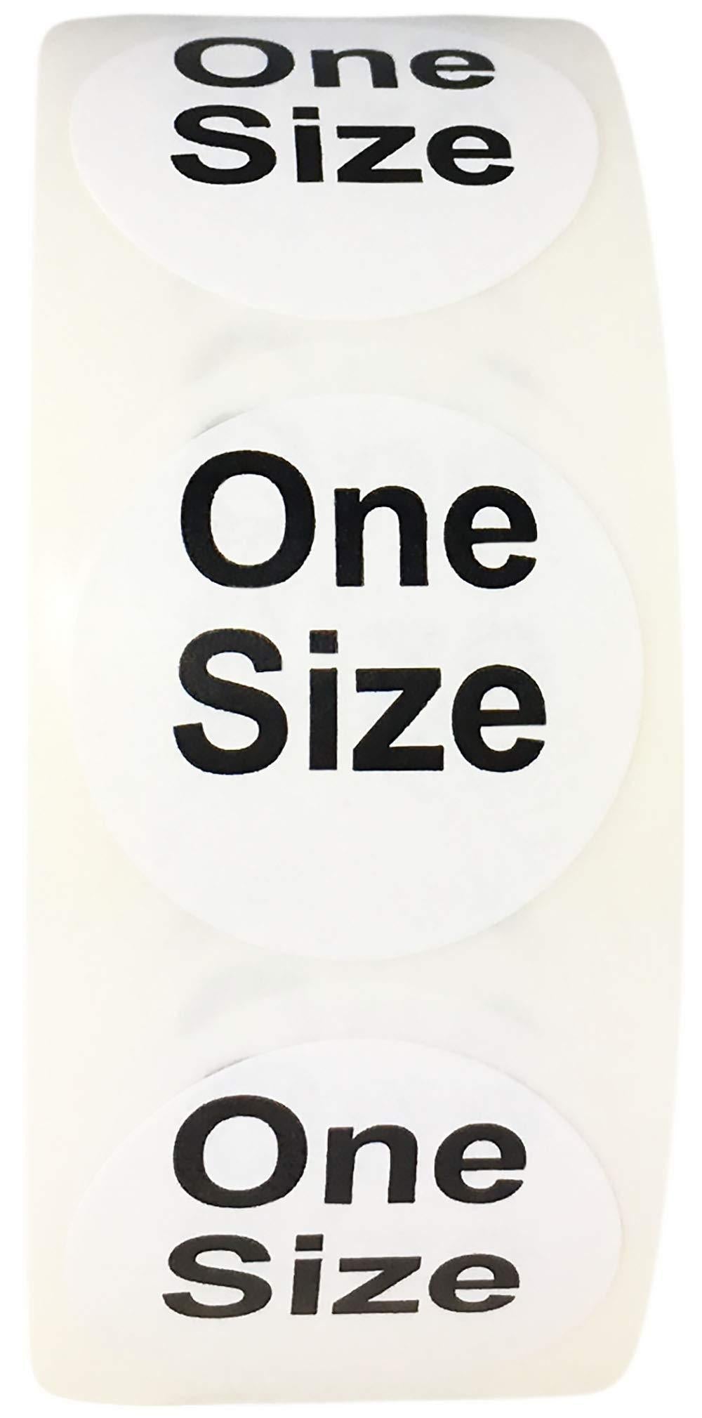 White Circle One Size Clothing Size Stickers for Retail Apparel 0.75 Inch 500 Total Adhesive Labels