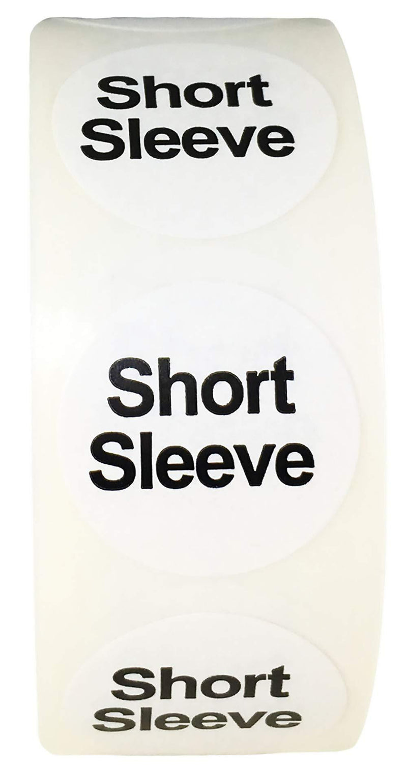 White Circle Short Sleeve Clothing Size Stickers for Retail Apparel 0.75 Inch 500 Total Adhesive Labels