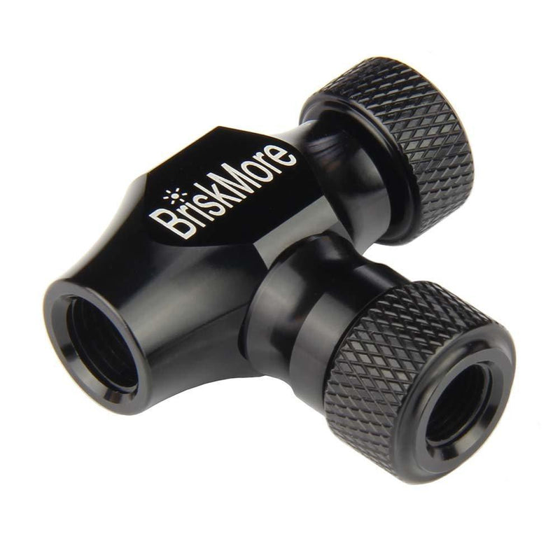 Black CO2 inflators for Bikes Tire by BriskMore, Presta and Schrader Valve Compatible, Bike Tire Pump for Snow Mountain Biking and Road Bicycles, Insulated Sleeve, CO2 Bike Cartridge NOT Included