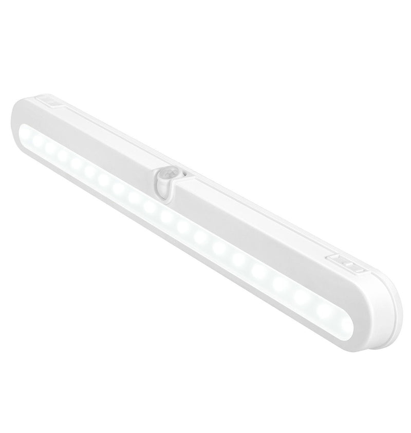 T01L LED Closet Light - BLS Super Bright 20 LED Under Cabinet Lighting Battery Powered/DC Input Wireless Motion Sensing Light, Auto On Off Switch, Motion Sensor & Light Sensor, Light Beam Adjustable White