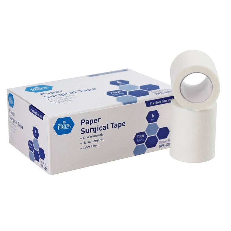 Medpride Paper Surgical Tape, Pack of 6, Size - 2" x 10 Yards 6 Count (Pack of 1)