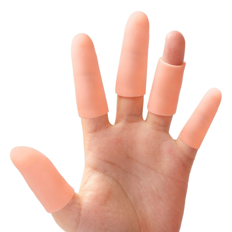 Sumifun Finger Covers, 10 Packs of Finger Sleeves Protector for Nails, Fingertips, Scald, Finger Pain Relief, Finger Tubes for Crafting, Basketball, Volleyball, Gardening Black