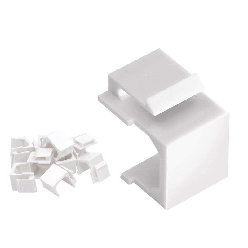 VCE 30-Pack Blank Keystone Jack Inserts for Keystone Wall Plate and Patch Panel - White