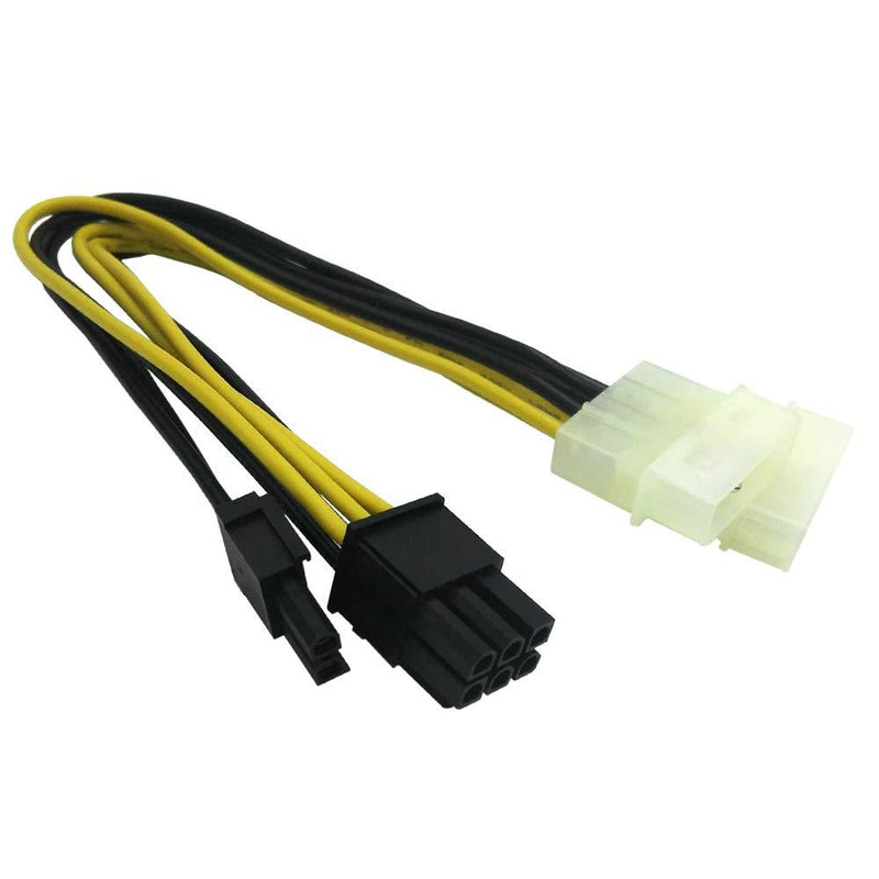 COMeap (3-Pack) 8 Pin (6+2) Male PCI Express to 2X Molex Power Adapter Cable 9-inch(23cm)