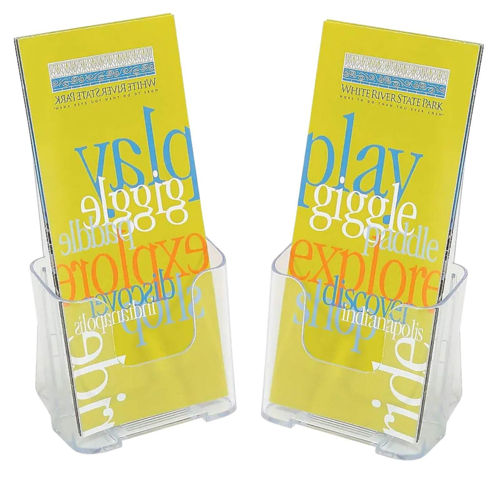 1InTheOffice Brochure Holder, Plastic Literature Holder, 4"W x 3"D"2 Pack"