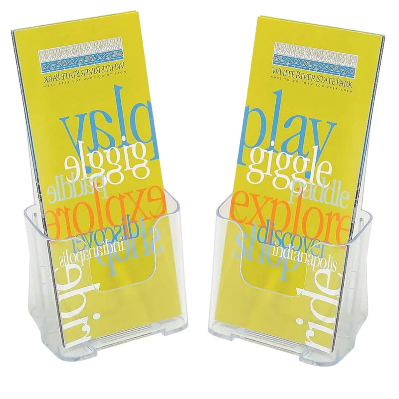 1InTheOffice Brochure Holder, Plastic Literature Holder, 4"W x 3"D"2 Pack"