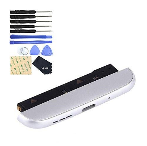 VEKIR Complete Type-C USB Charger Port Flex Cable Replacement with Microphone Speaker Assembly Replacement for LG G5 (Silver, H830 (T-Mobile))