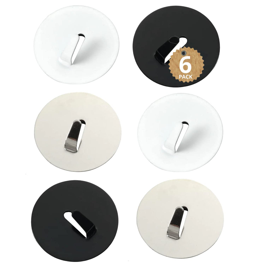 1InTheOffice Super Magnetic Hooks, Black/Silver/White, (6 Pack)