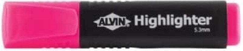 Alvin, HL4-P, Pink Highlighter, 5.3mm Chisel Tip, For School and Office Use