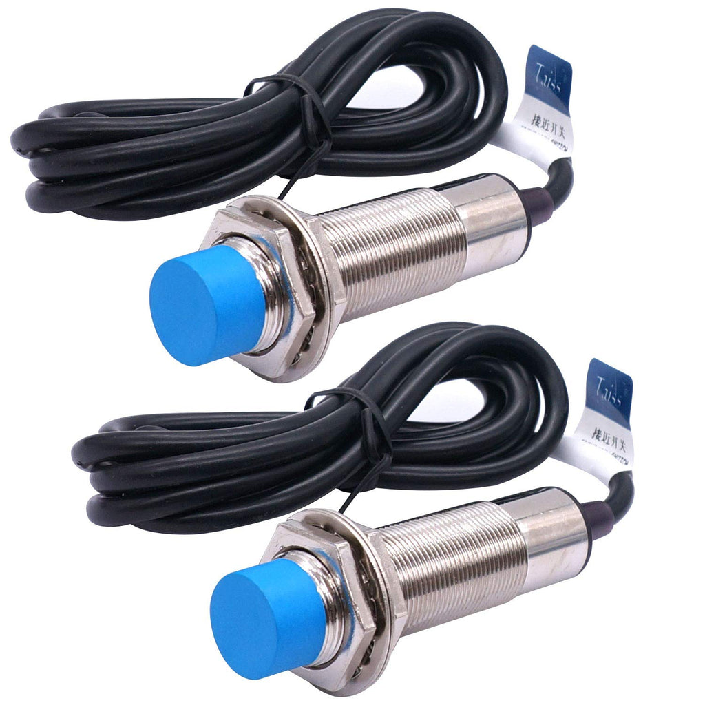 Taiss/ 2Pcs M18 Proximity Sensor NPN NO（Normally Open） 6-36VDC 8mm Detective Approach Sensor Inductive Proximity Switch LJ18A3-8-Z/BX