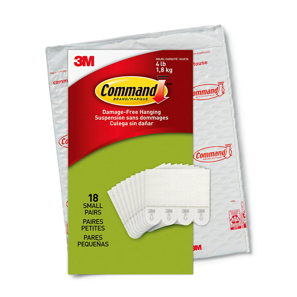 Command Small Picture Hanging Strips, 18-Pairs (36-Strips), Decorate Damage-Free, Easy to Open Packaging 18 Pairs