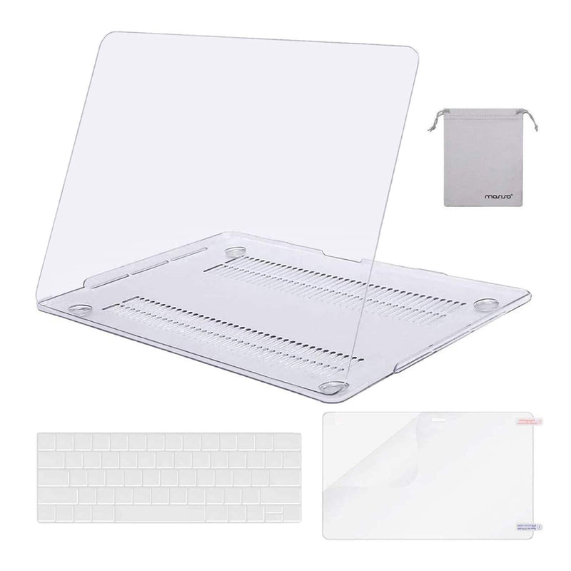 MOSISO Compatible with MacBook Pro 13 inch Case 2016-2020 Release A2338 M1 A2289 A2251 A2159 A1989 A1706 A1708, Plastic Hard Shell Case&Keyboard Cover Skin&Screen Protector&Storage Bag, Crystal Clear